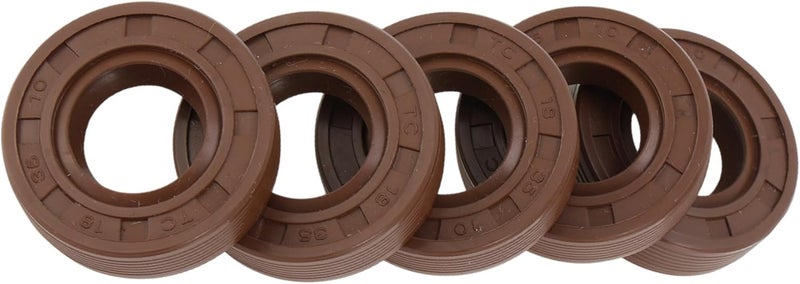 Partuto Universal Oil Seal TG4 Lip Seal Ring Rotary Shaft Seal 18x35x10mm High Pressure FKM Rubber Brown 5 Pcs - Image 1